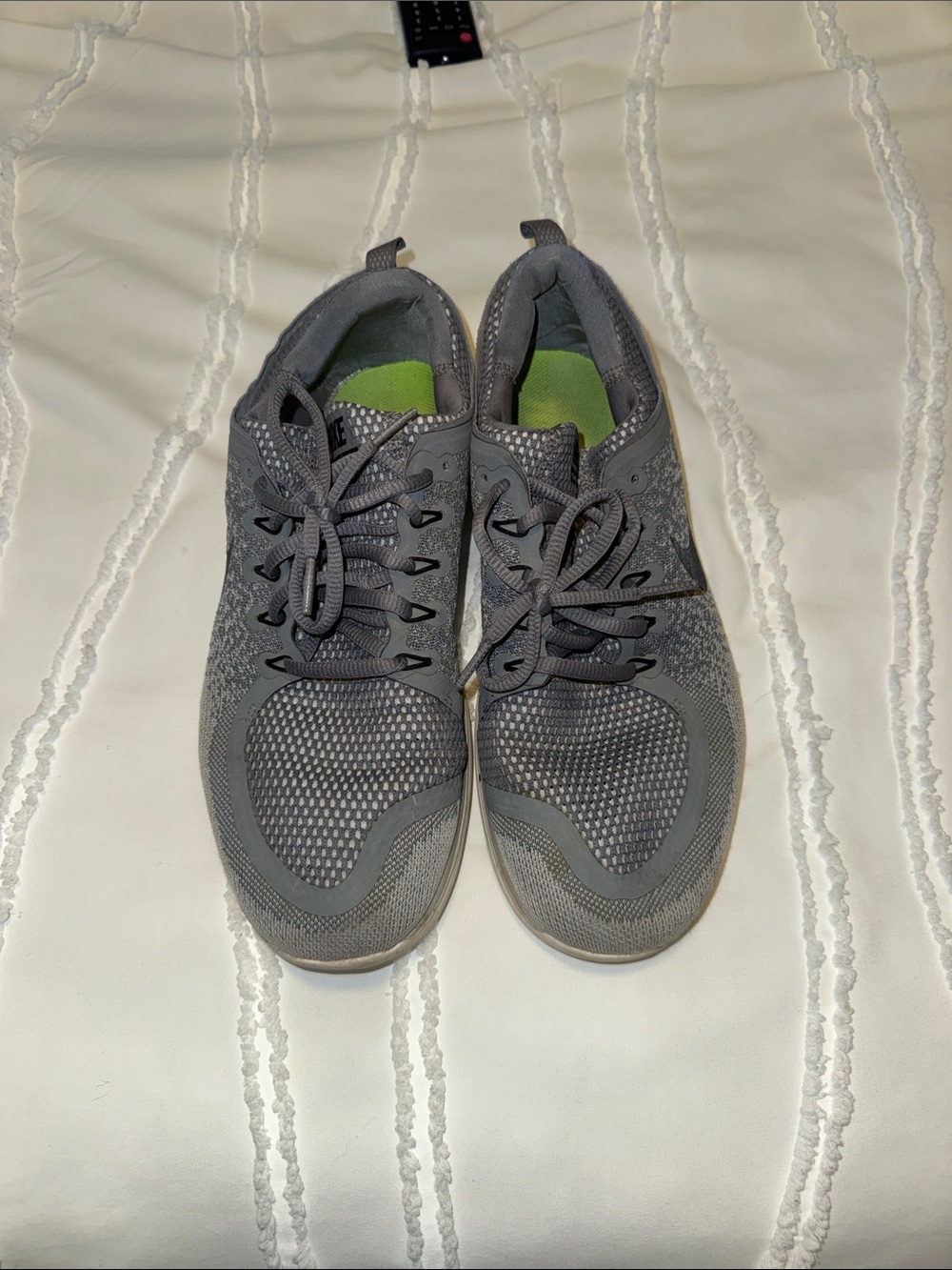 Nike Gray Men's Athletic Sneakers with Green Insole
